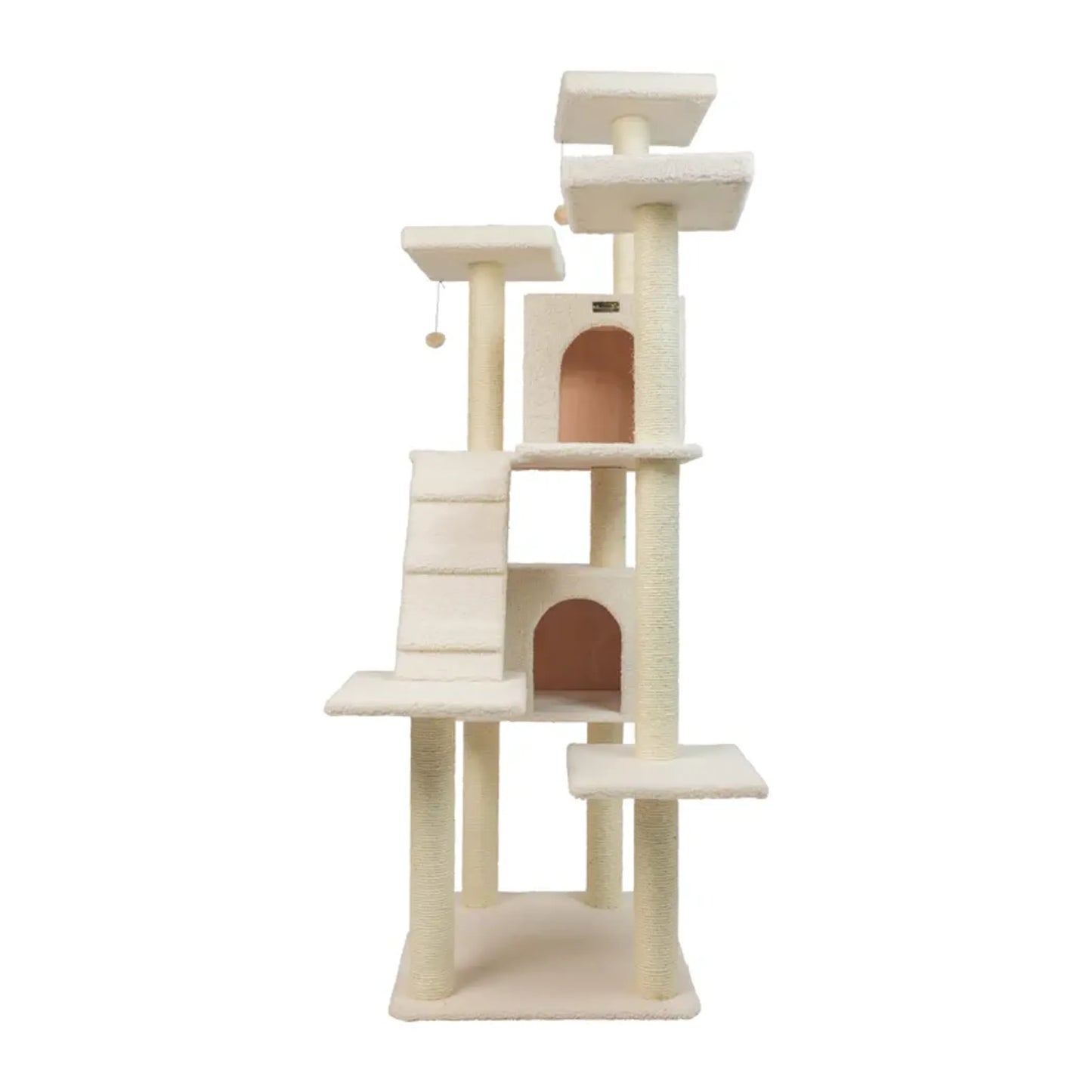 Real Wood Classic Ivory Cat Tree Multi Levels Condos B7701 - Your Pet Connection