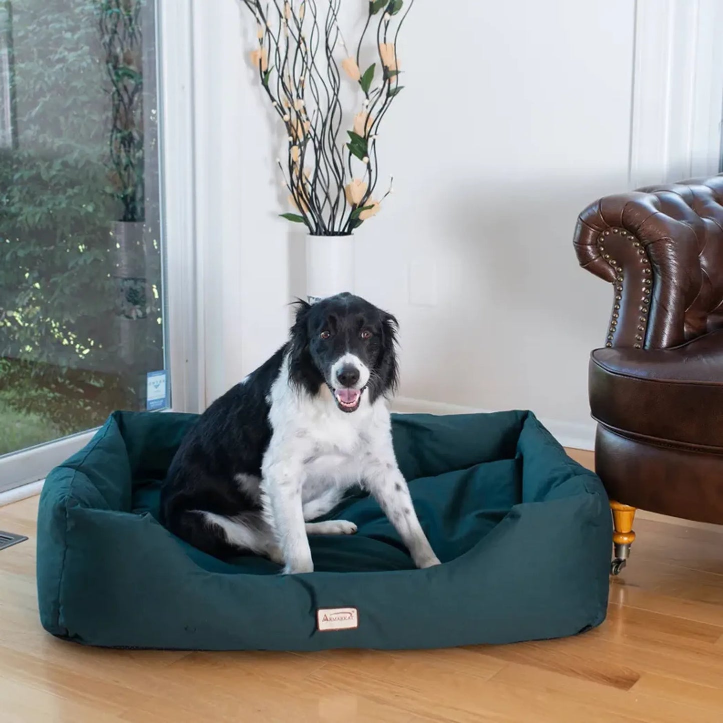 Armarkat Bolstered Dog Bed, Anti-Slip Pet Bed, Laurel Green - Your Pet Connection