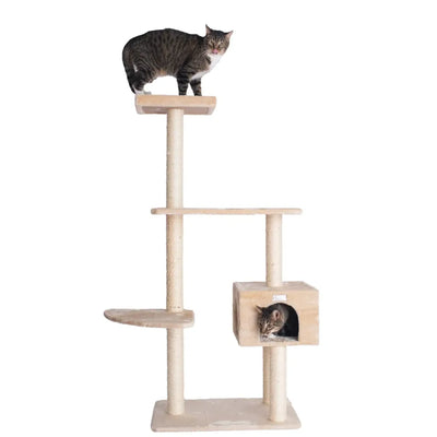 GleePet 57-Inch Cat Tree Real Wood Cat Perches Bge