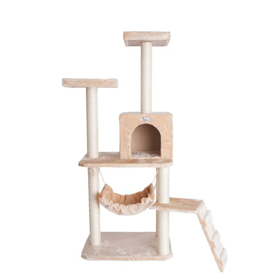 AeroMark 57-Inch Cat Tree with Hammock and Ramp