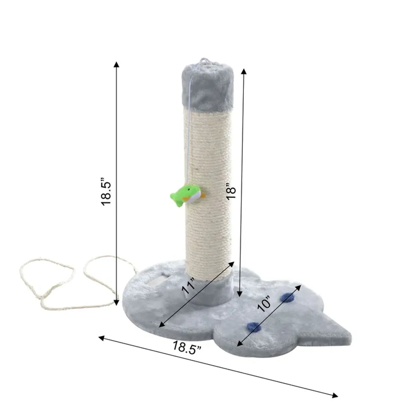 Real Wood Mouse Shape Cat Scratcher Toy, Kitty Sisal Post - Your Pet Connection