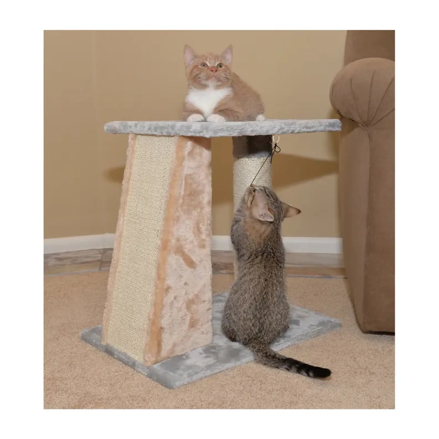 Armarkat 2 Level Platform Scratcher Real Wood Cat Post - Your Pet Connection