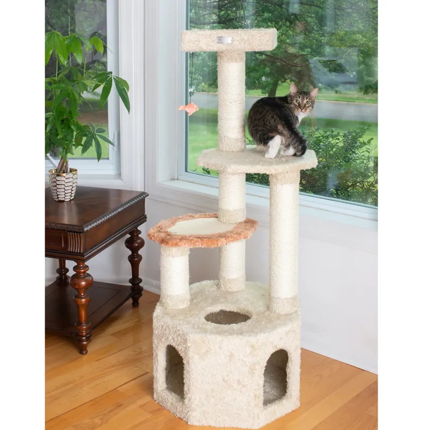 Armarkat X5703 Carpet Cat Furniture Real Wood Cat Condo - Your Pet Connection