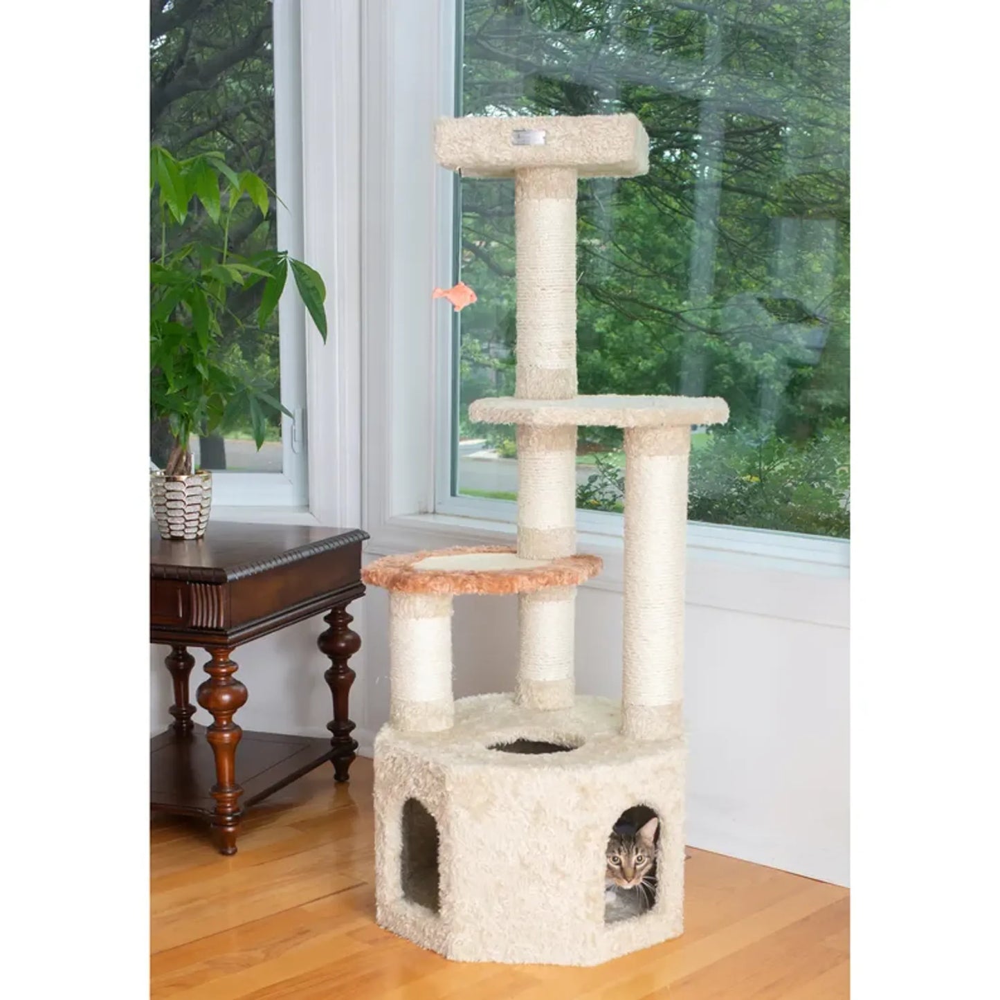 Armarkat X5703 Carpet Cat Furniture Real Wood Cat Condo - Your Pet Connection