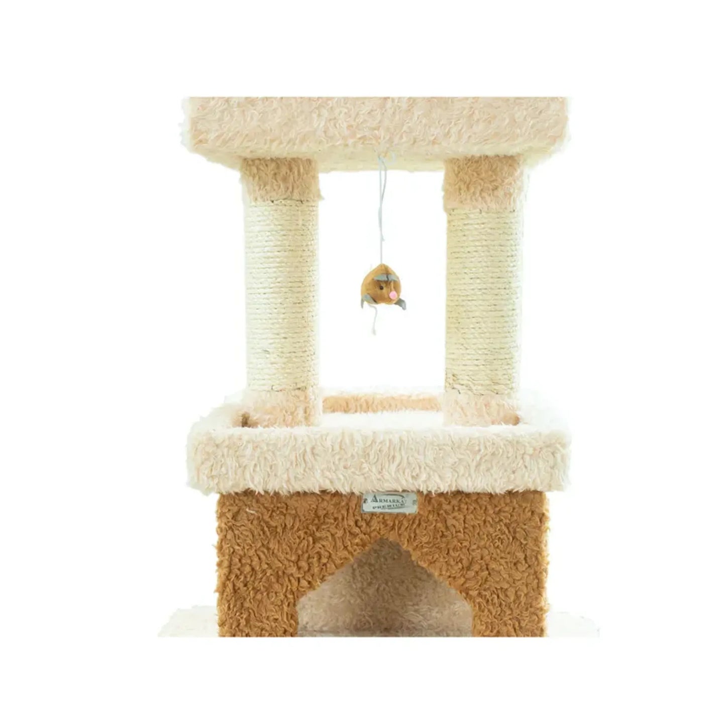 Real Wood Multi-Level Cat Tower X8303 Cat Tree In Beige - Your Pet Connection