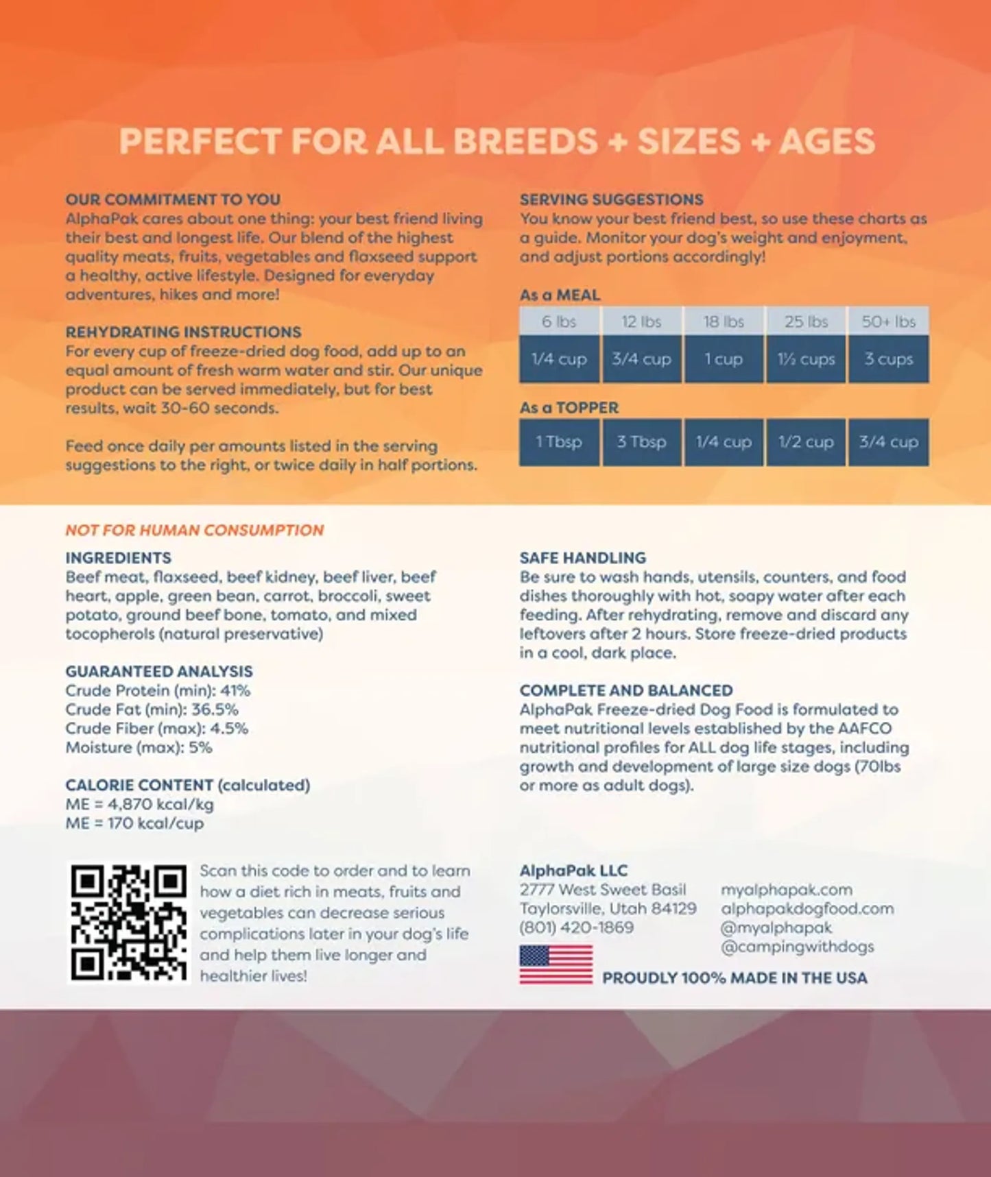 ALPHAPAK RAW FREEZE DRIED DOG FOOD 16 OZ - Your Pet Connection