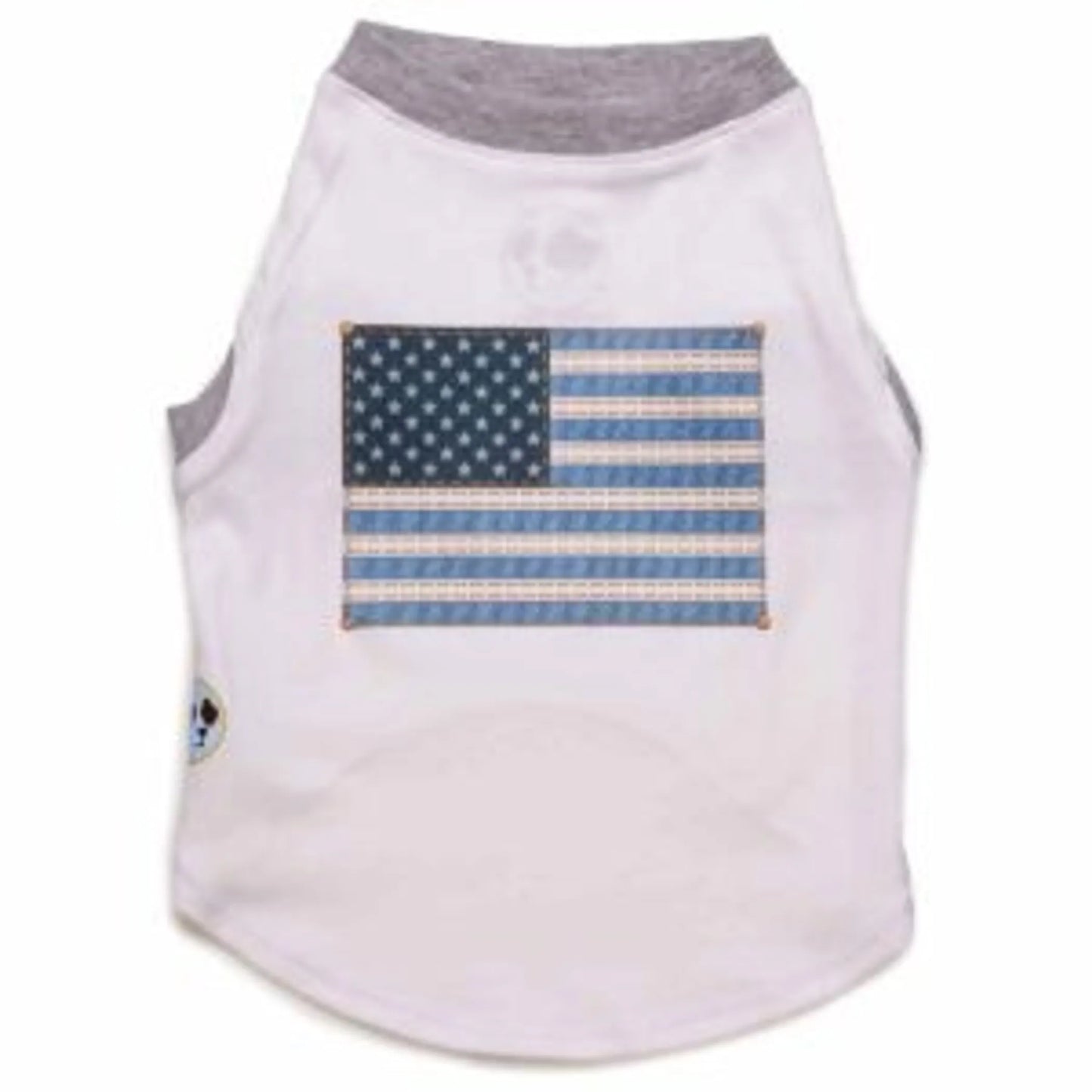 Denim Inspired American Flag Tee - Your Pet Connection