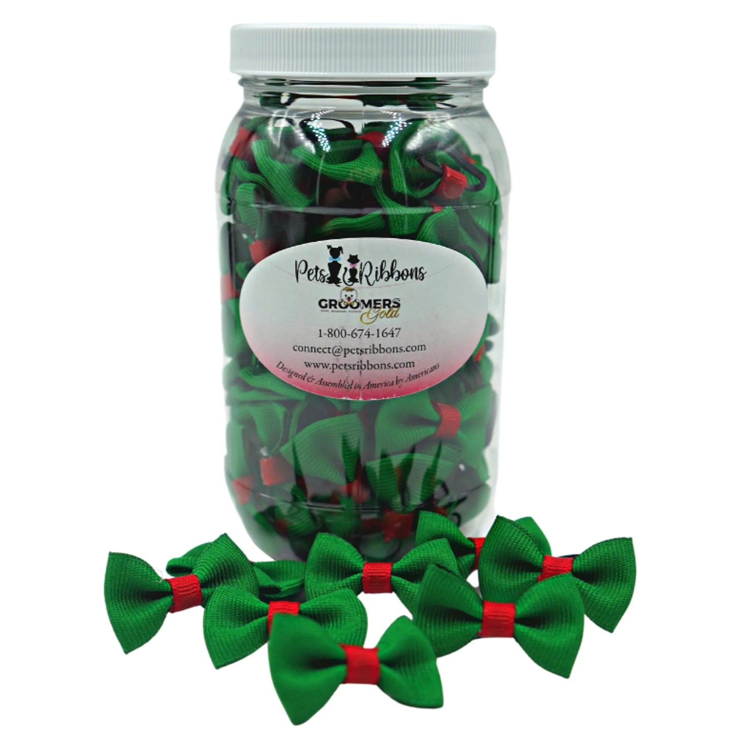 GD110 | 50-100 Christmas Dog / Cat Dinky bows in a bottle|Pets Ribbons - Your Pet Connection