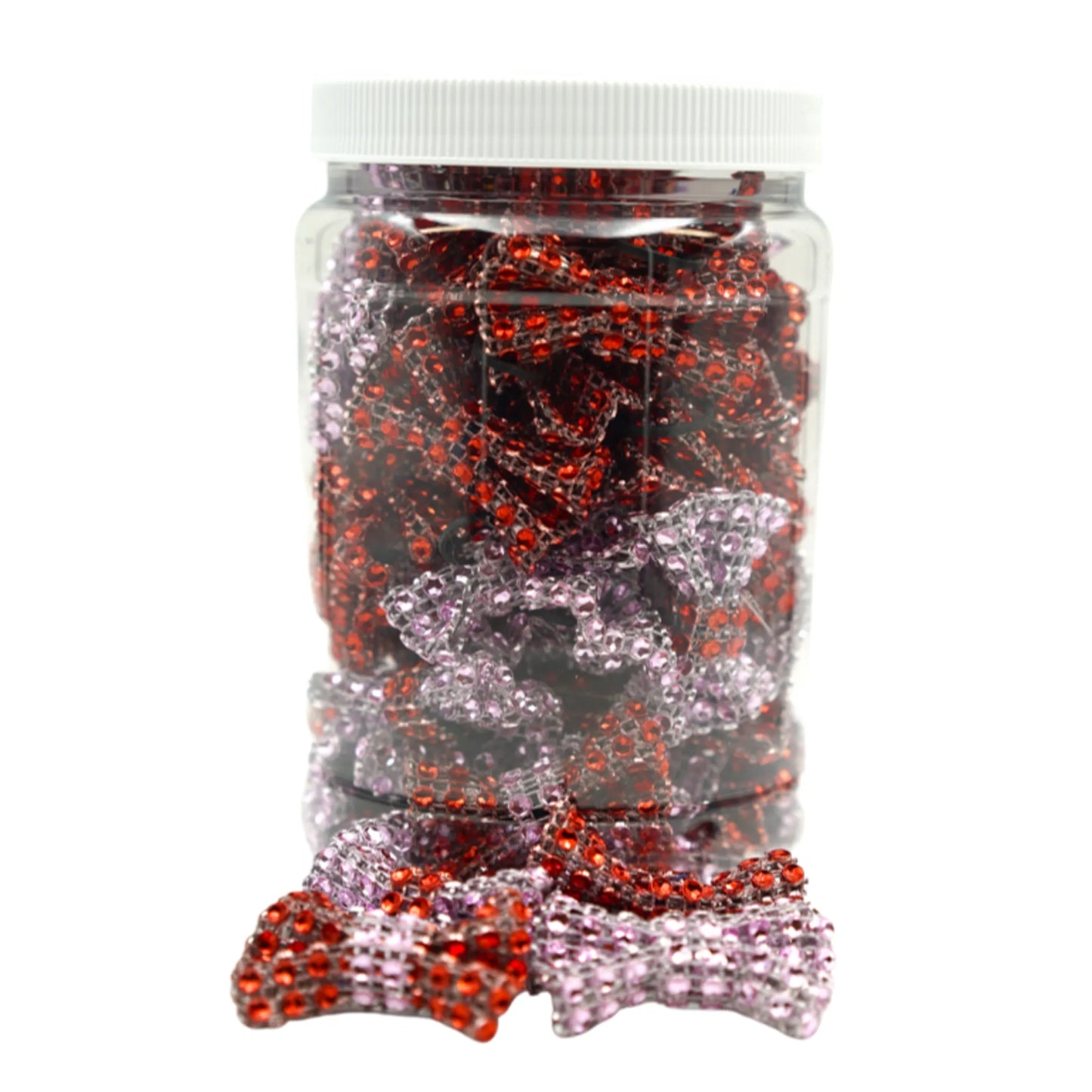 GG001VA | Groomers Jar | 50-100 dog bows in a jar - Valentine Bling|Pets Ribbons - Your Pet Connection