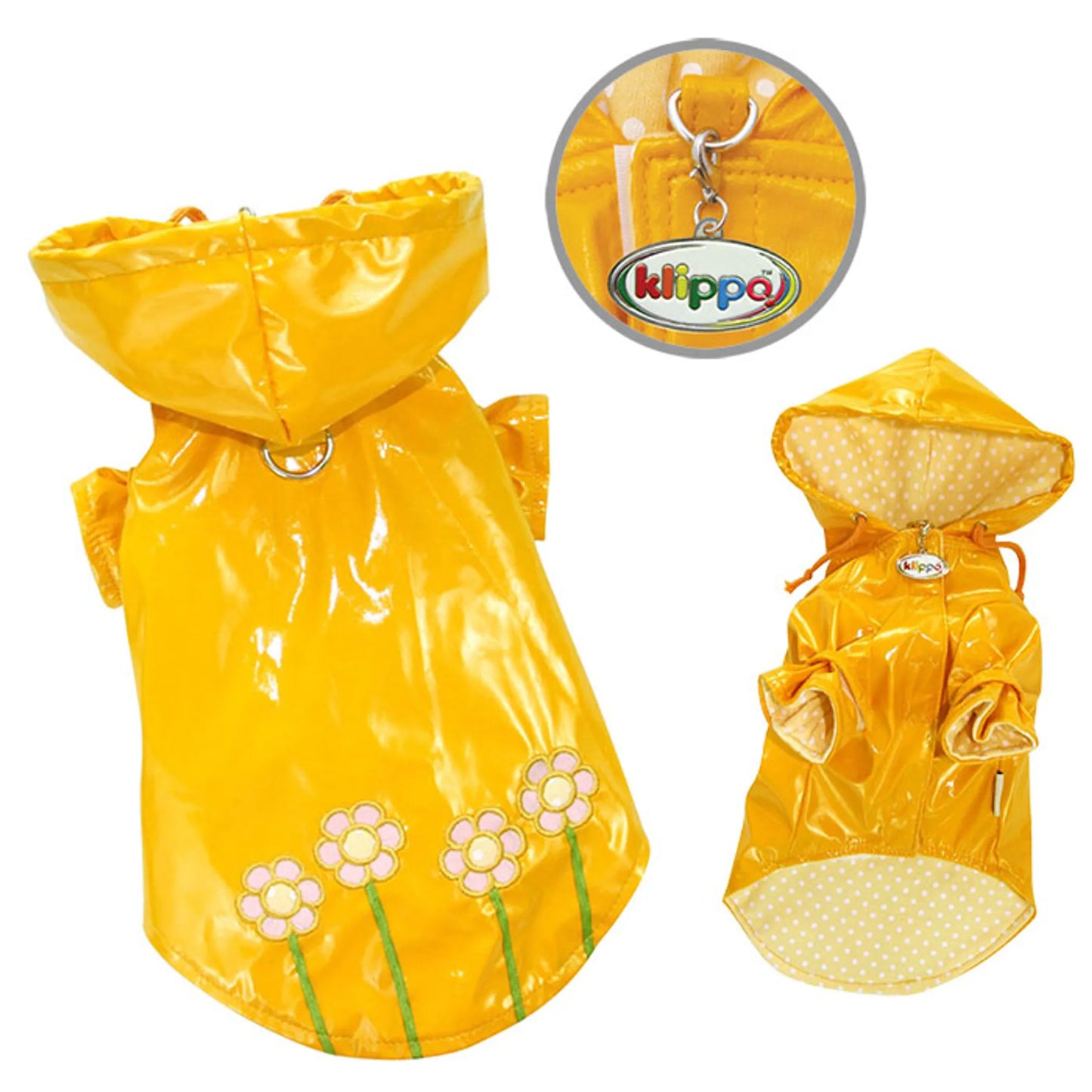 Polka Dots & Daisies Raincoat with Cotton Lining - Your Pet Connection