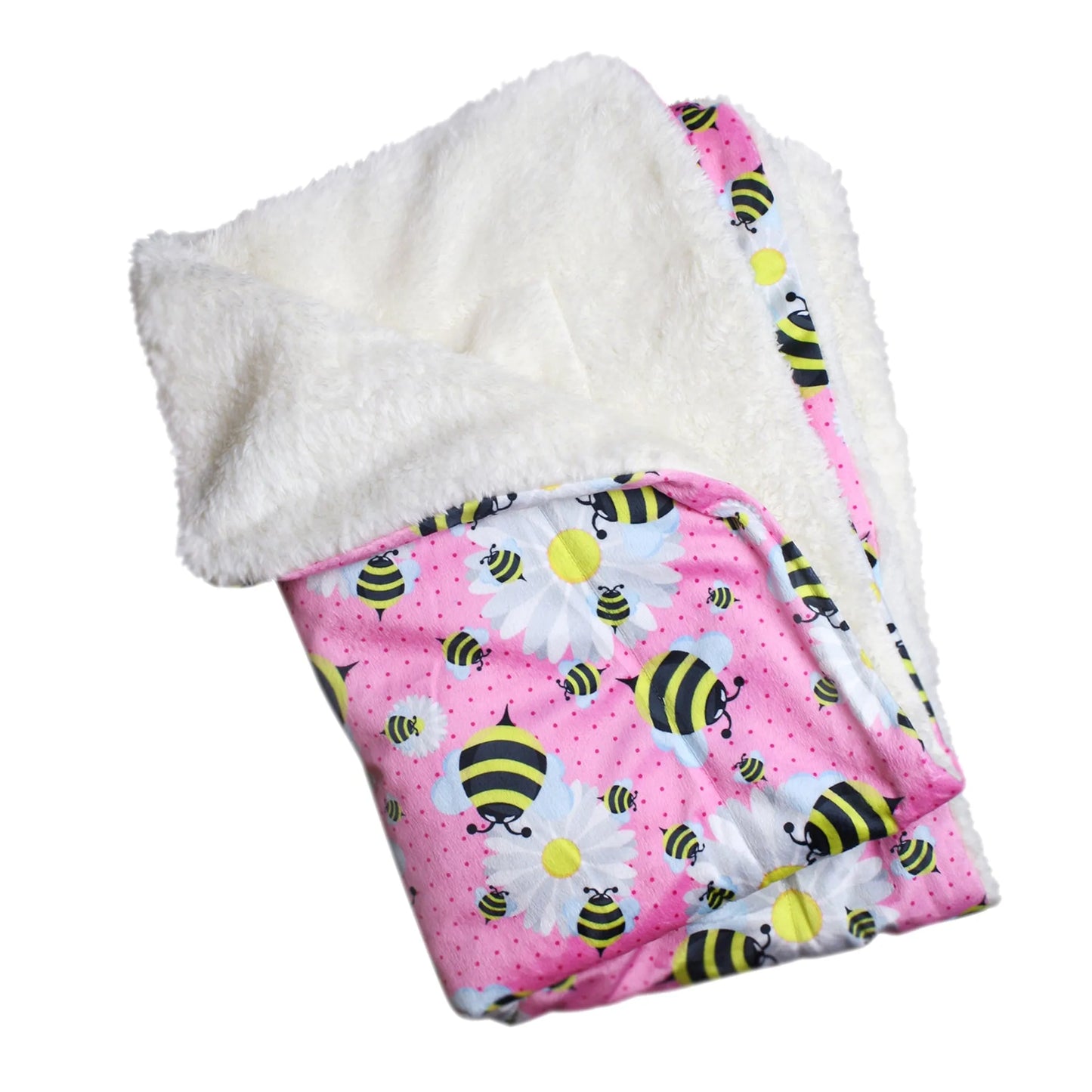 Ultra Soft Minky/Plush Bumblebee and Flowers Blanket - Your Pet Connection