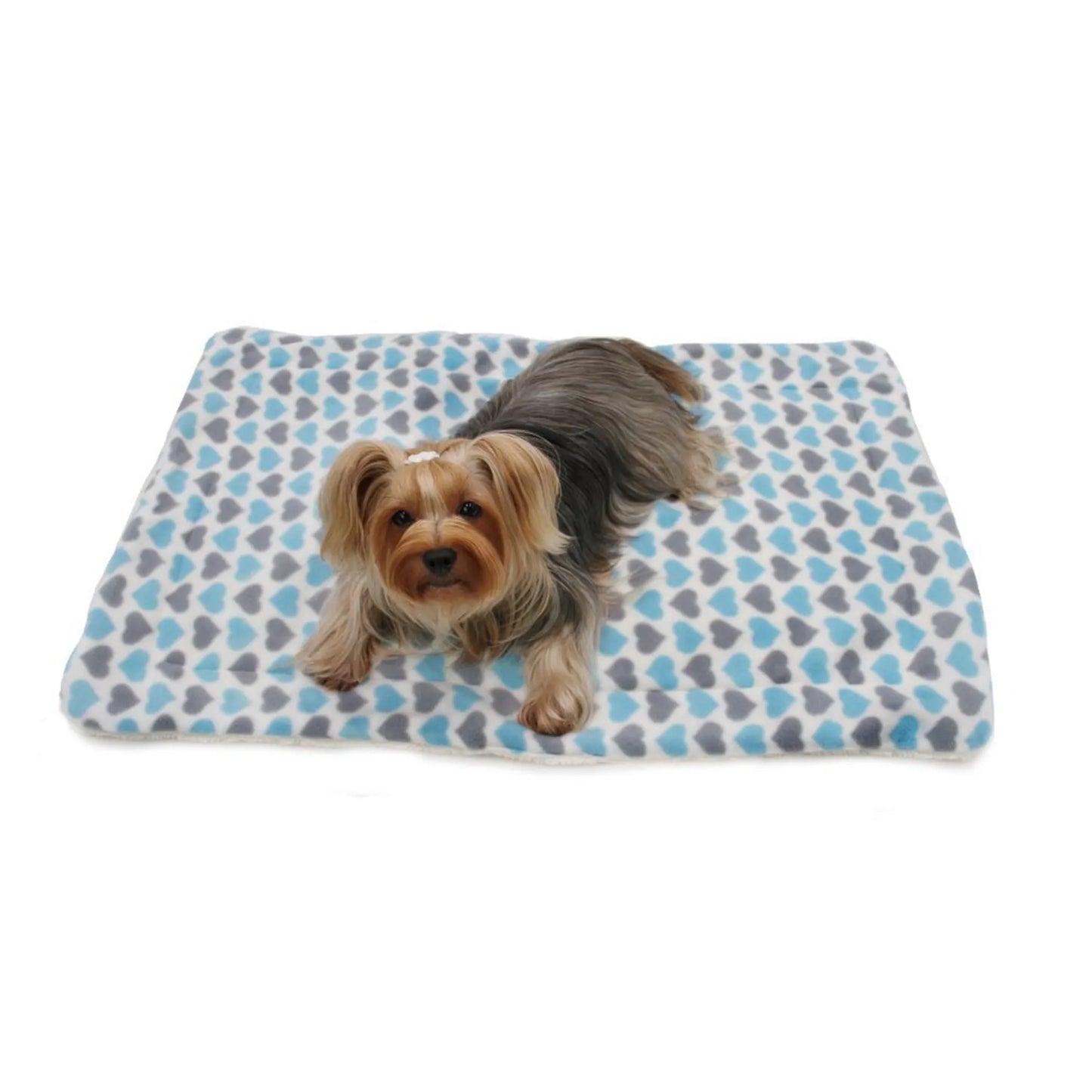 Blue & Gray Hearts Fleece/Plush Blanket - Your Pet Connection