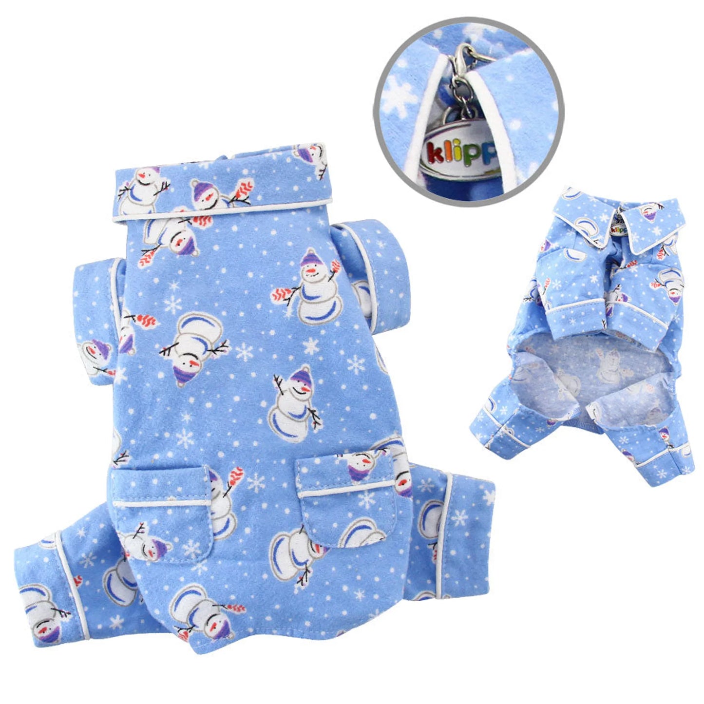 Snowman & Snowflake Flannel Pajamas with 2 Pockets - Your Pet Connection
