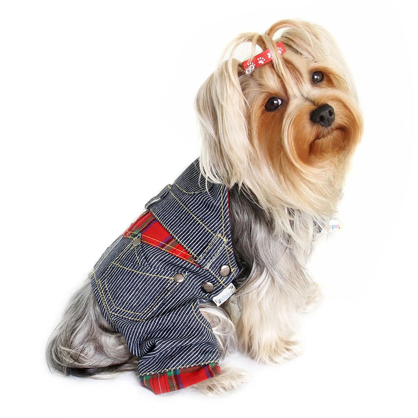 Adorable Stripy Denim Overall - Your Pet Connection