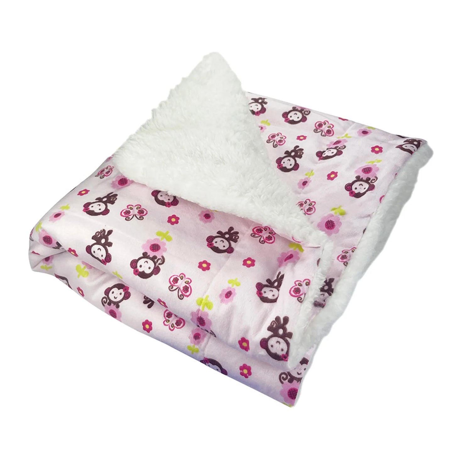 Girly Monkey Flannel/Plush Blanket - Your Pet Connection