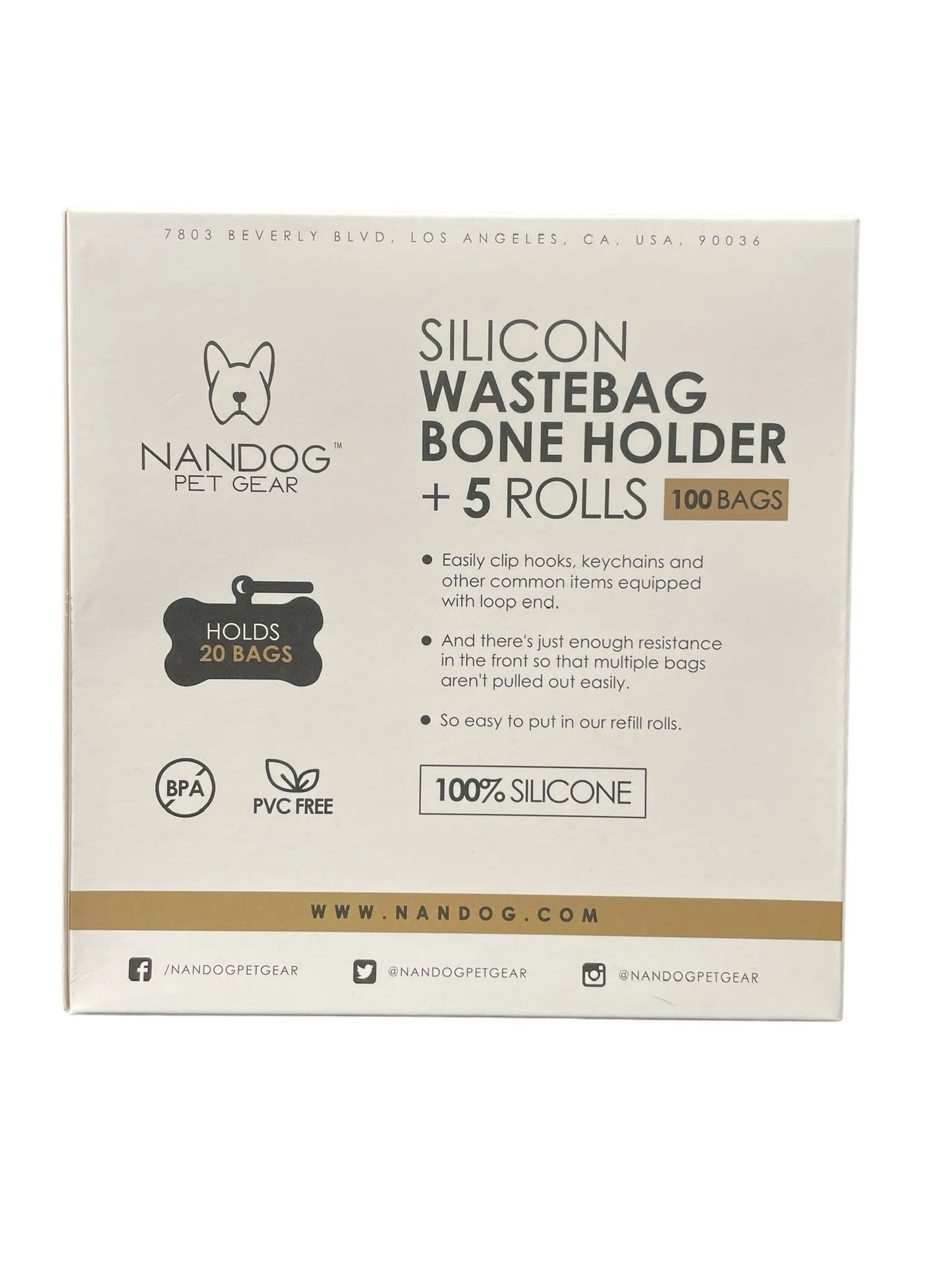 NANDOG Silicon Waste Bag Bone Holder Kit +5 Rolls - Your Pet Connection