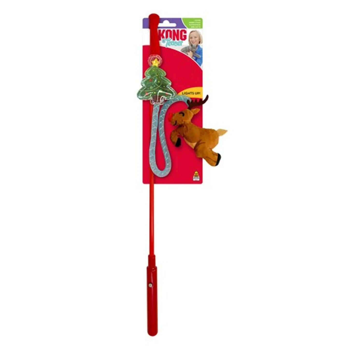 KONG Holiday Teaser Light-Up Reindeer - Your Pet Connection