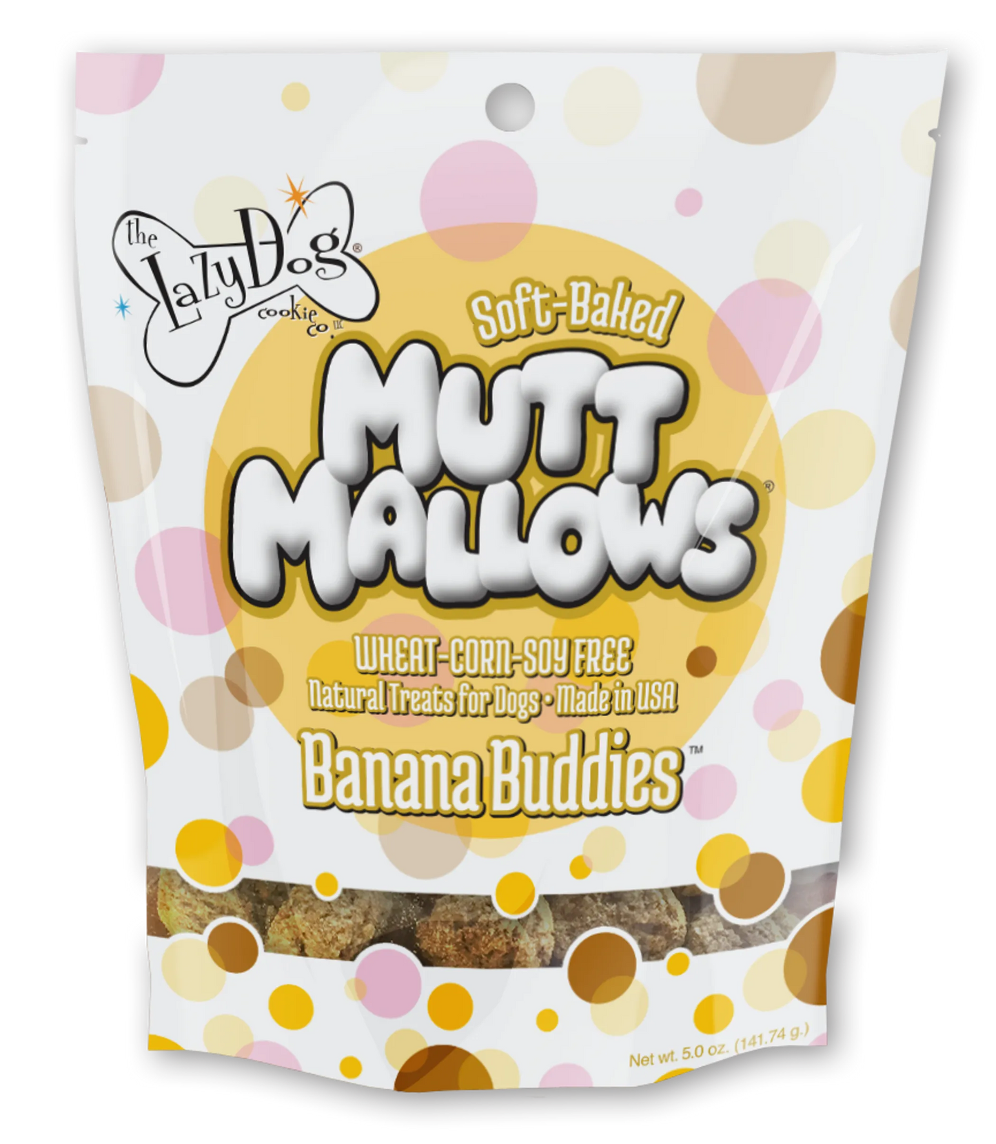 Lazy Dog Mutt Mallows Banana Buddies Dog Treat 5oz - Your Pet Connection