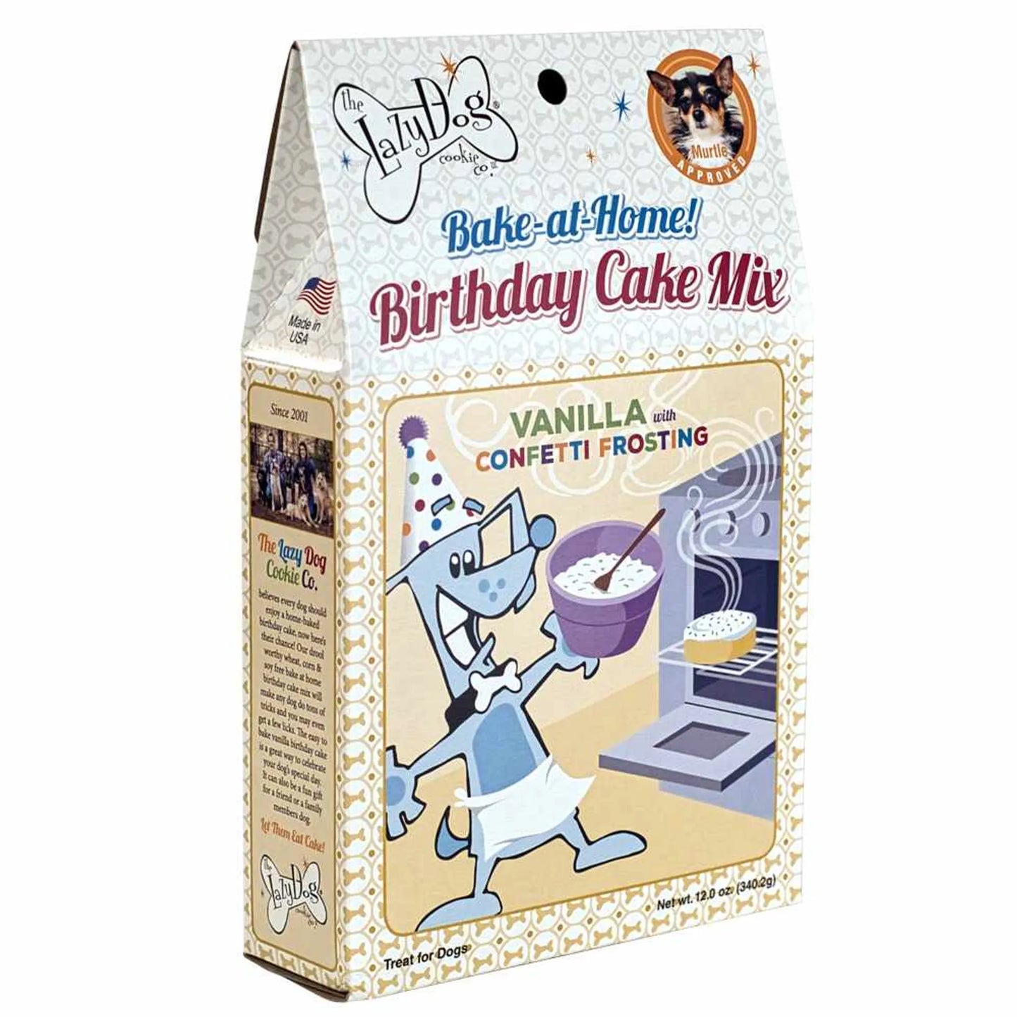 Lazy Dog Vanilla Birthday Cake & Frosting Mix w/Sprinkles Dog Treat 12oz - Your Pet Connection