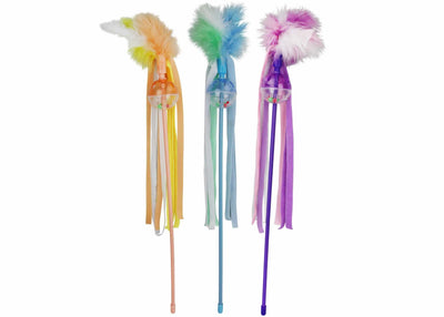 Multipet Lattice Ball Teaser Cat Toy Assorted Colors 18" - Your Pet Connection