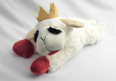 Multipet Lamb Chop with Crown Medium 10.5" Plush Dog Toy - Your Pet Connection