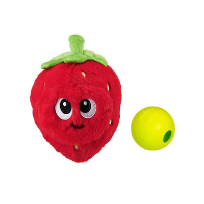 Nina Ottosson Fruity Findz Strawberry TNT Interactive Plush Dog Puzzle Toy Red - Your Pet Connection