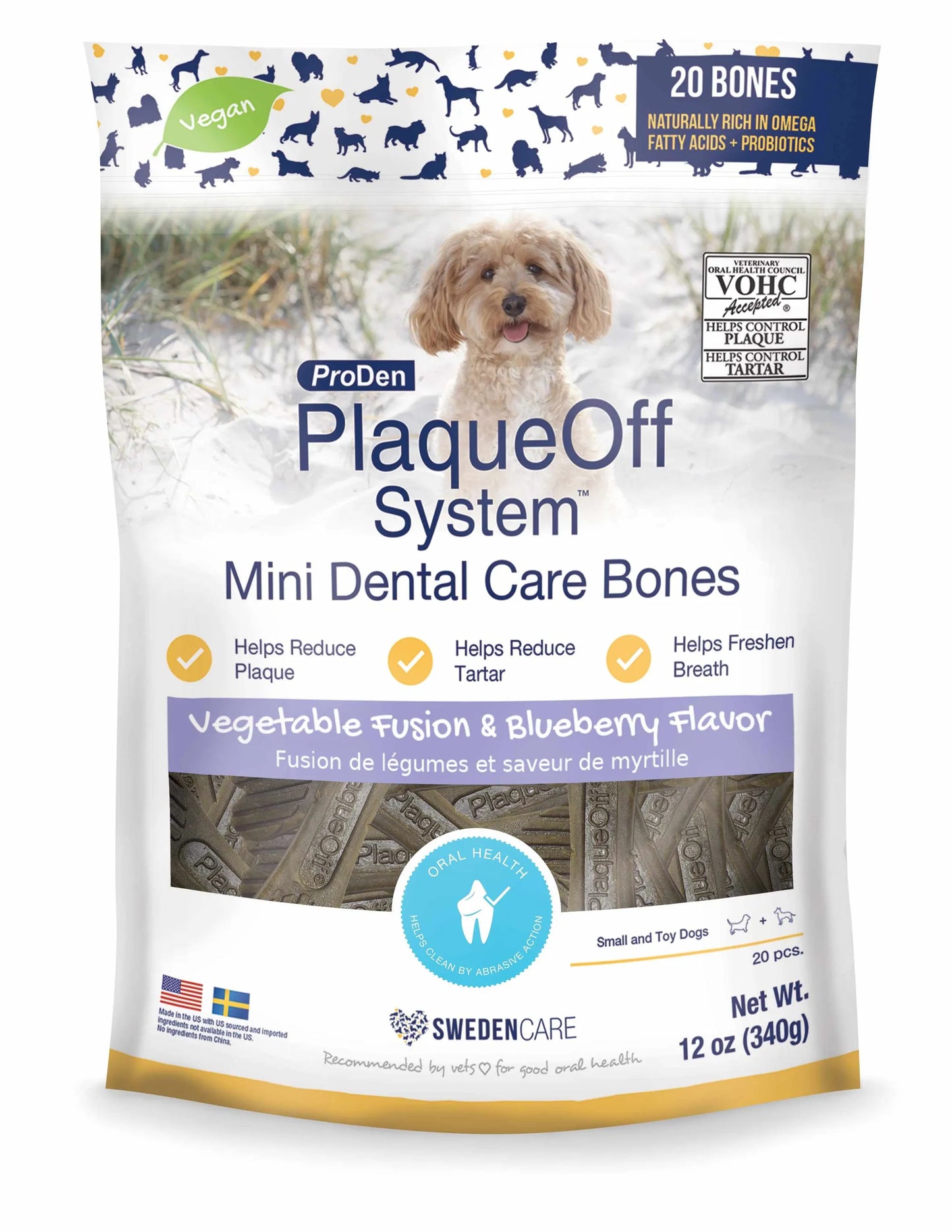 PlaqueOff - MINI Dental Care Bones - Your Pet Connection