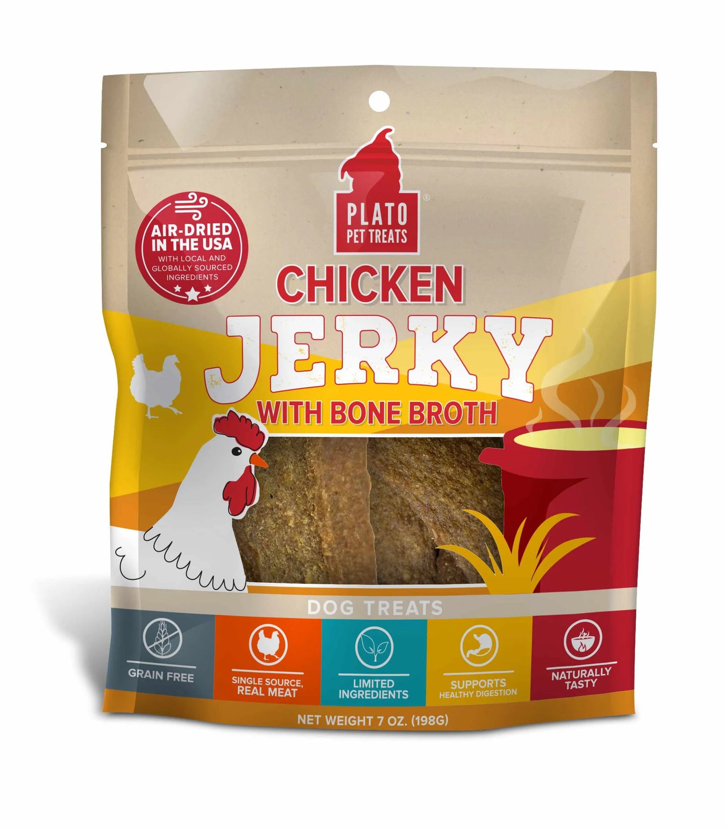 Plato Pet Treats Chicken Jerky with Bone Broth - Your Pet Connection