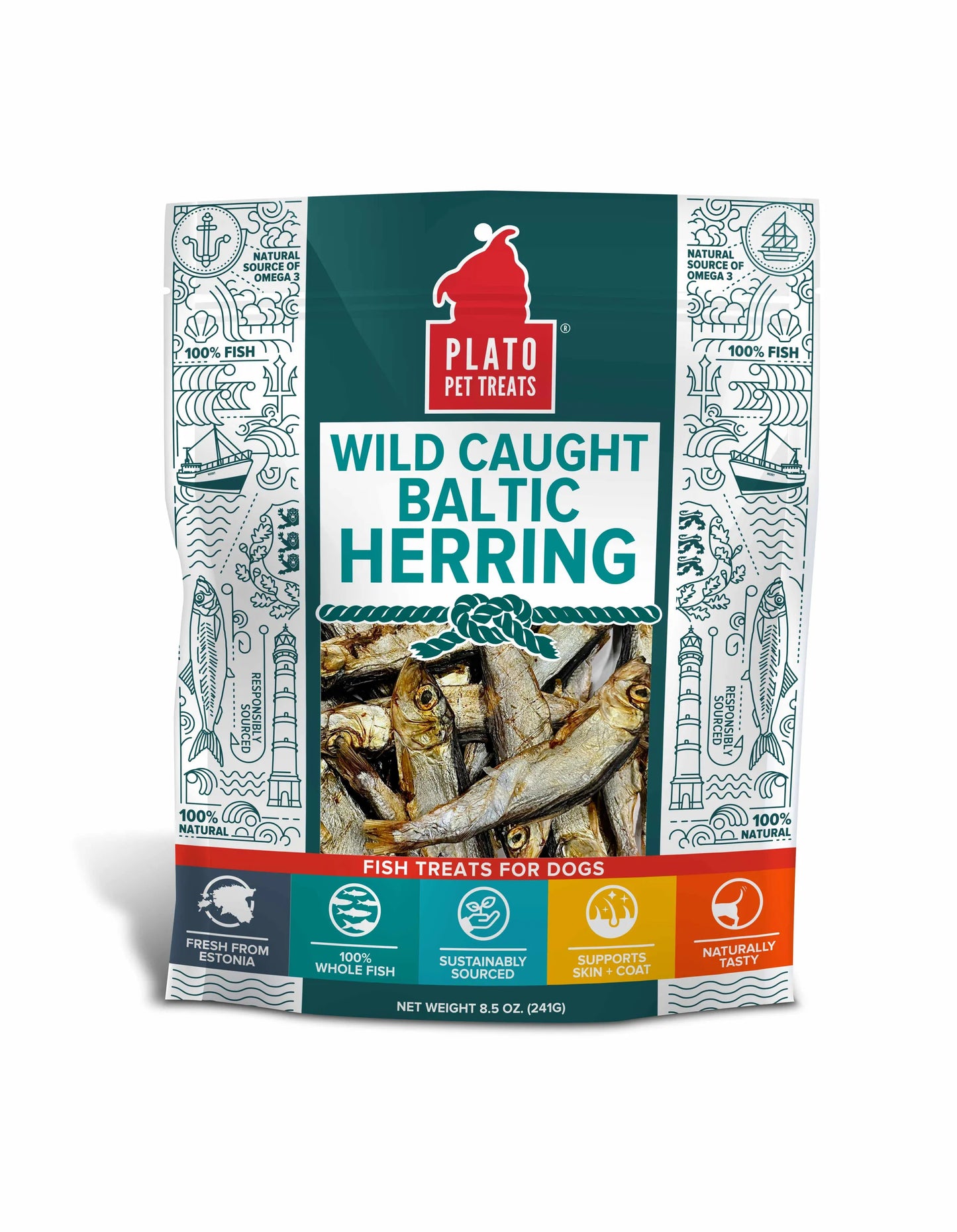 Plato Pet Treats Baltic Herring Snacks 3 oz