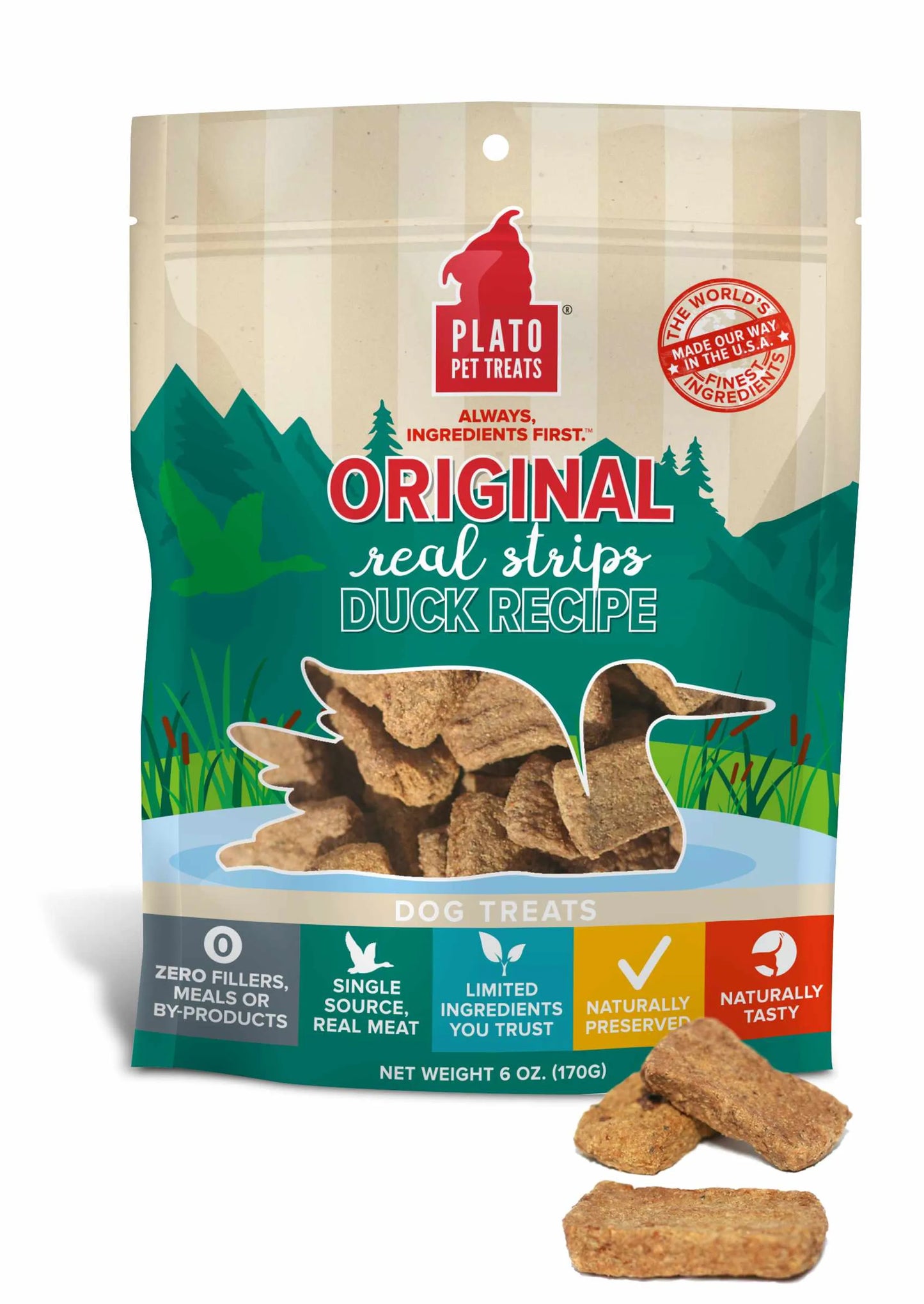 Plato Original Real Strips Duck - Your Pet Connection