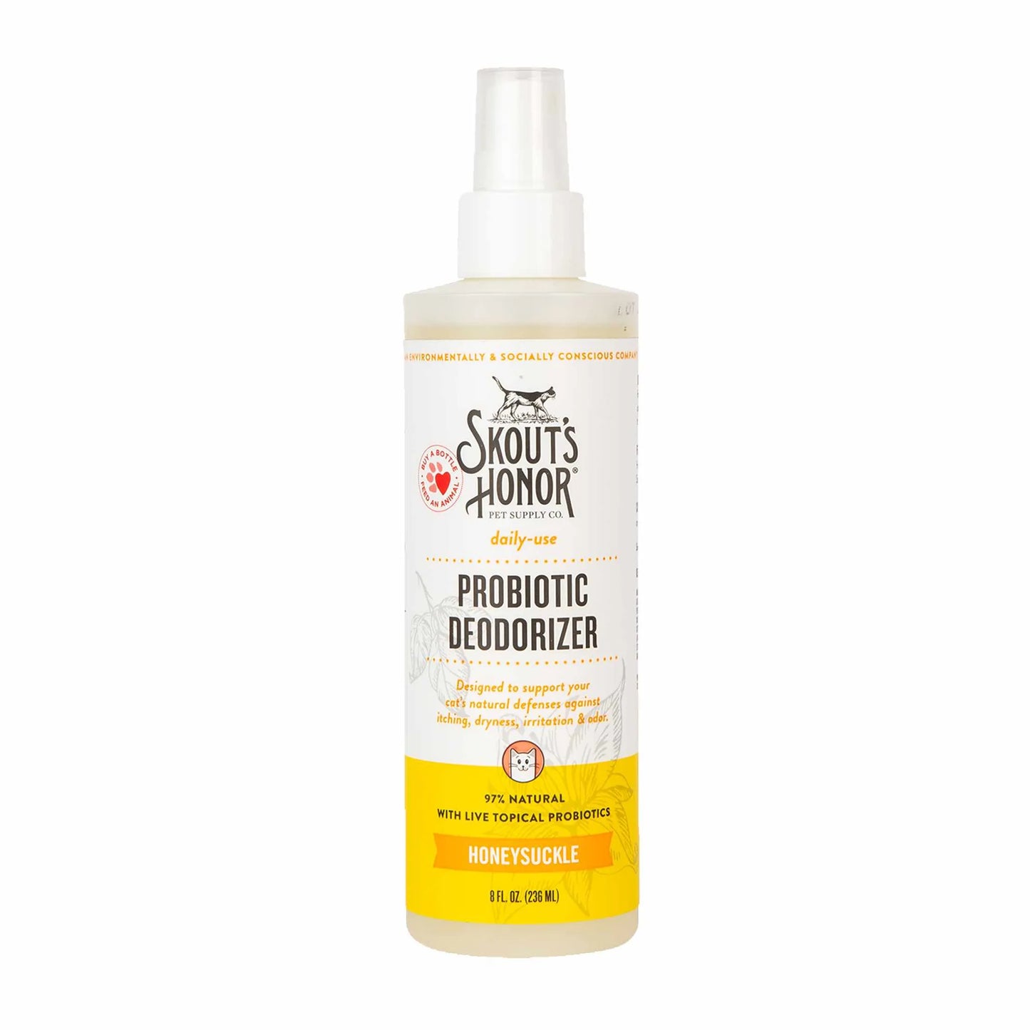 Skout's Honor Cat Probiotic Deodorizer Honeysuckle 8oz - Your Pet Connection