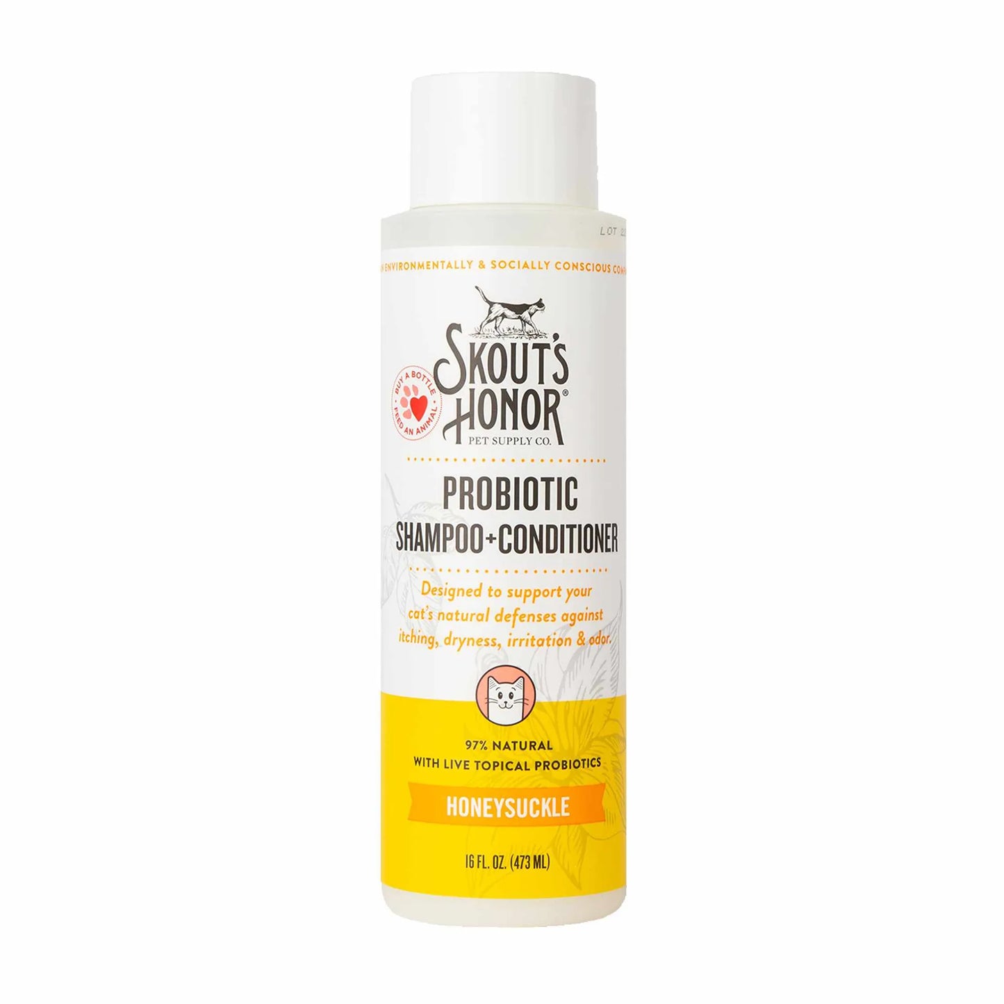 Skout's Honor Cat Probiotic Shampoo + Conditioner Honeysuckle 16oz - Your Pet Connection