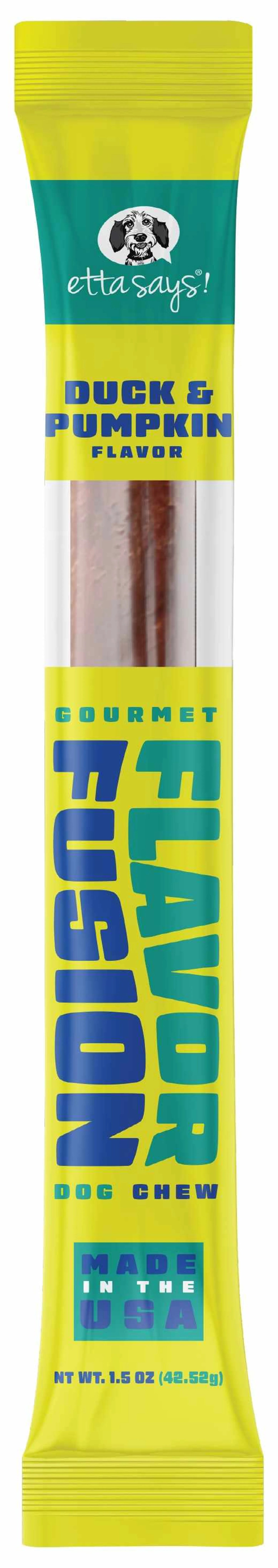 Etta Says! Flavor Fusion Dog Chew Duck and Pumpkin 1.5 oz 12ct - Your Pet Connection