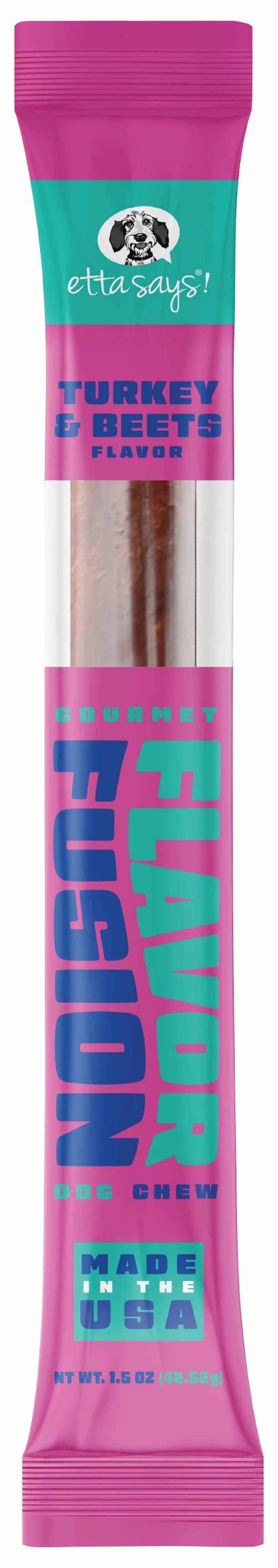 Etta Says! Flavor Fusion Dog Chew Turkey and Beets 1.5 oz 12ct - Your Pet Connection