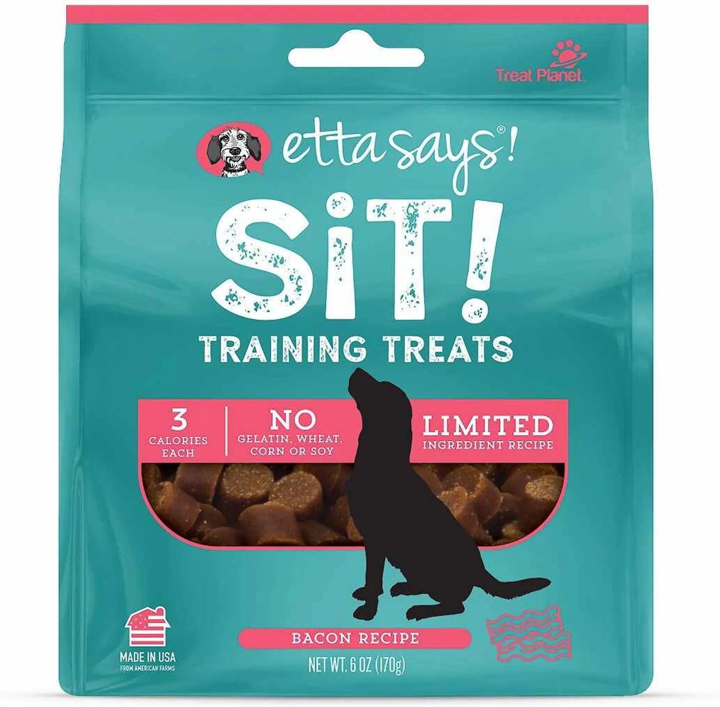 Etta Says! Sit! Dog Training Treats Bacon Recipe 6oz - Your Pet Connection