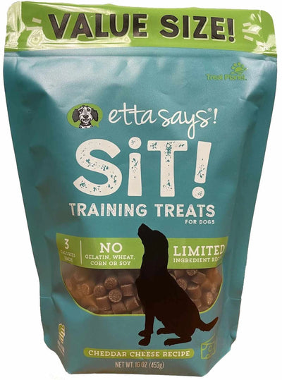 Etta Says! Sit! Dog Training Treats Cheese Recipe Value Bag 16oz - Your Pet Connection