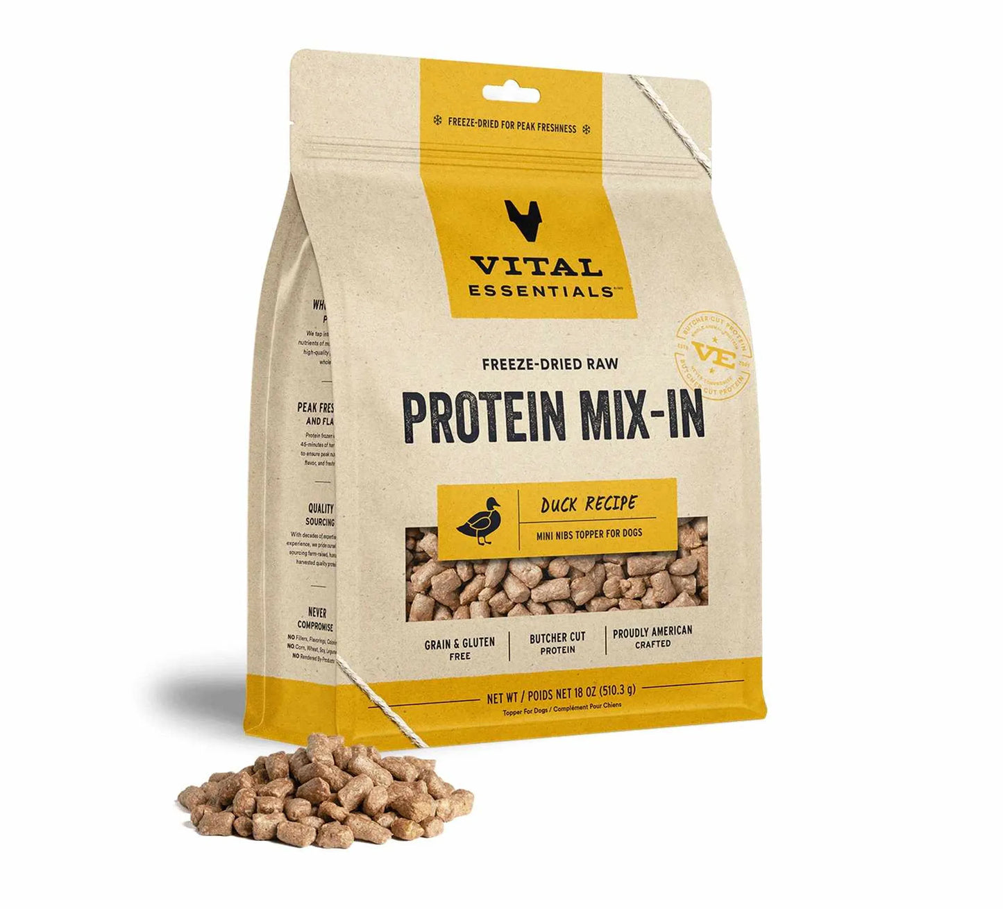 Vital Essentials(R) Freeze-Dried Raw Duck Protein Mix-In Meal Topper for Dogs - Your Pet Connection