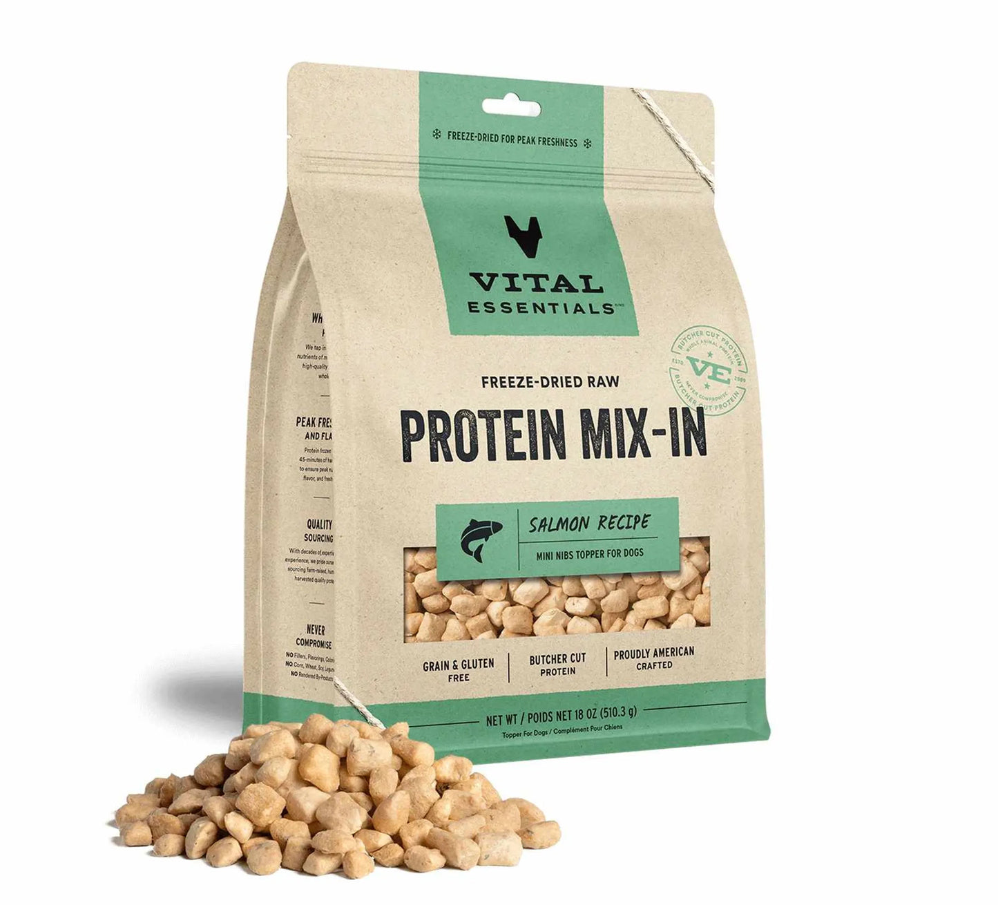 Vital Essentials(R) Freeze-Dried Raw Salmon Protein Mix-In Meal Topper for Dogs - Your Pet Connection