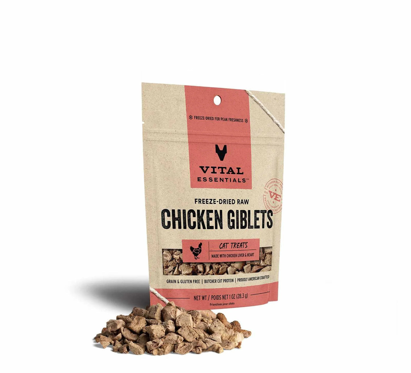 Vital Essentials(R) Freeze-Dried Chicken Giblets Cat Treats, 1 oz - Your Pet Connection