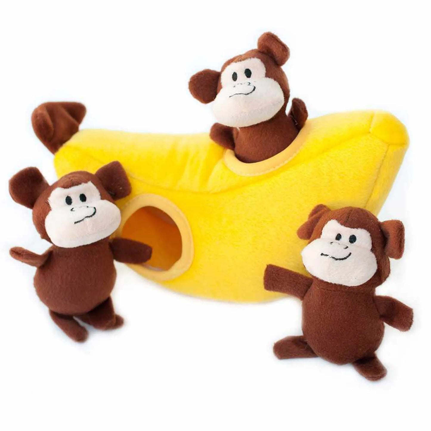 ZippyPaws Burrow Monkey 'n Banana - Your Pet Connection