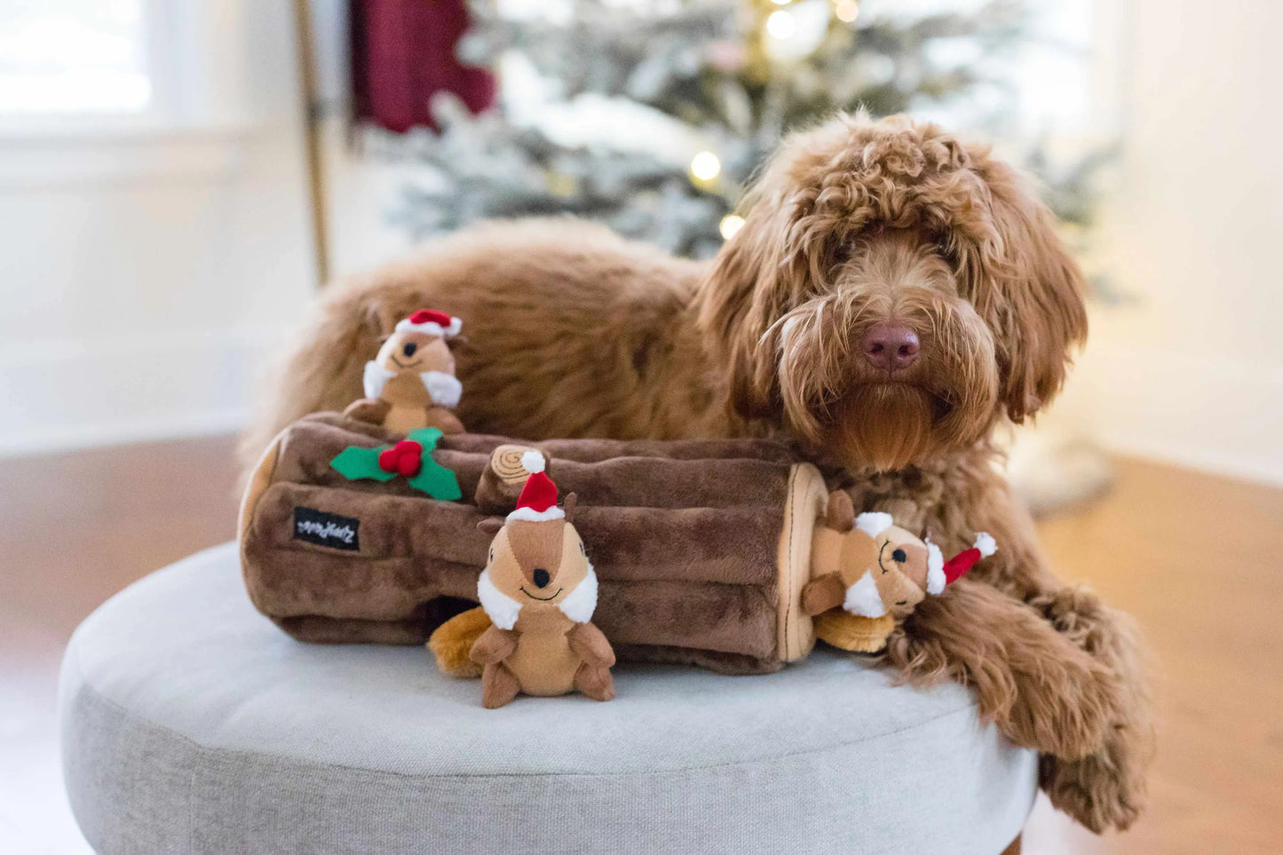 ZippyPaws Holiday Zippy Burrow Yule Log Plush Dog Toy - Your Pet Connection