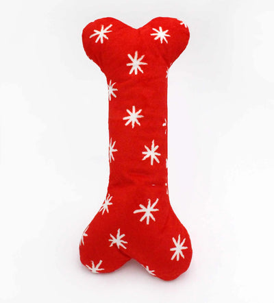 ZippyPaws Holiday Jigglerz(R) Festive Bone Plush Dog Toy