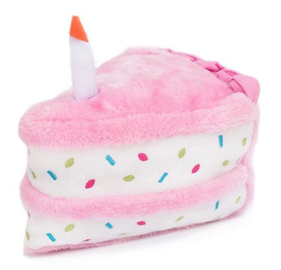 ZippyPaws Plush Birthday Cake Toy with Squeaker