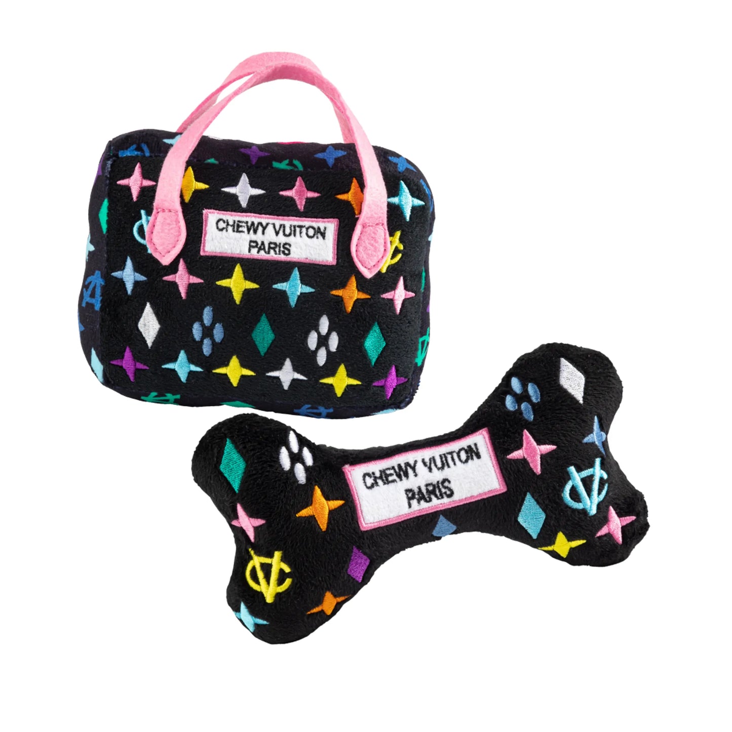 Black Chewy Vuiton Bundle Squeaker Dog Toy - Your Pet Connection