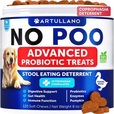 Artullano Dog Supplements Coprophagia Support Soft Chews with Probiotics
