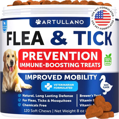 Artullano Dog Supplements Natural Duck Flea Chews All Breeds Support