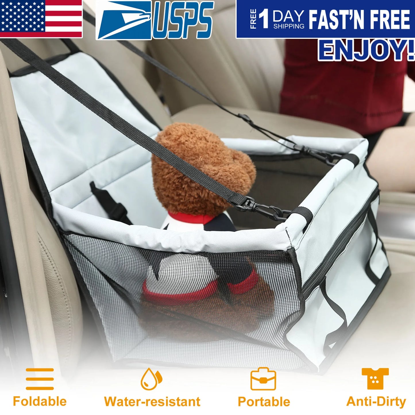 Dog Booster Car Seat Foldable Dog Booster Seat