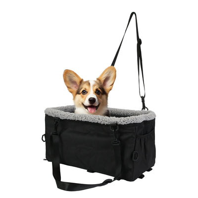 Small Dog Car Seat with Harness Center Console Pet