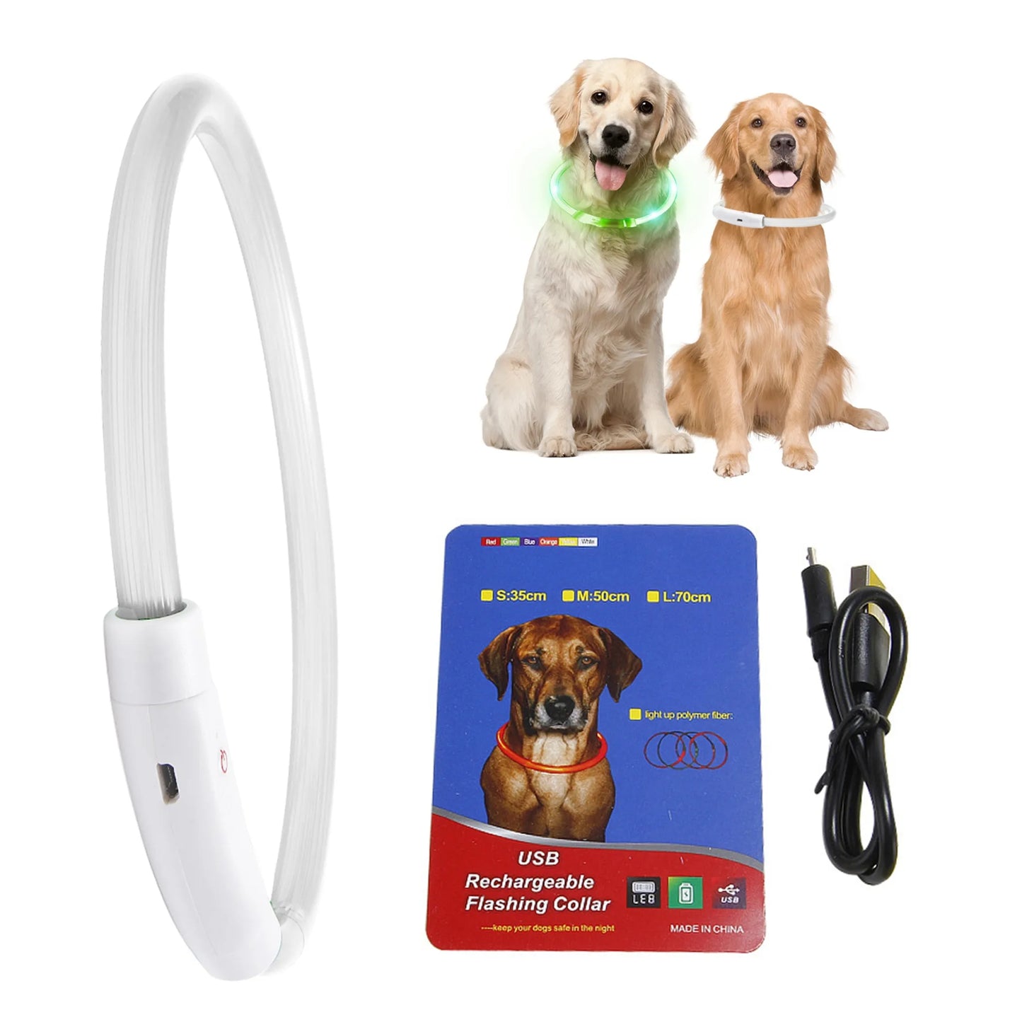 USB Rechargeable LED Dog Collar