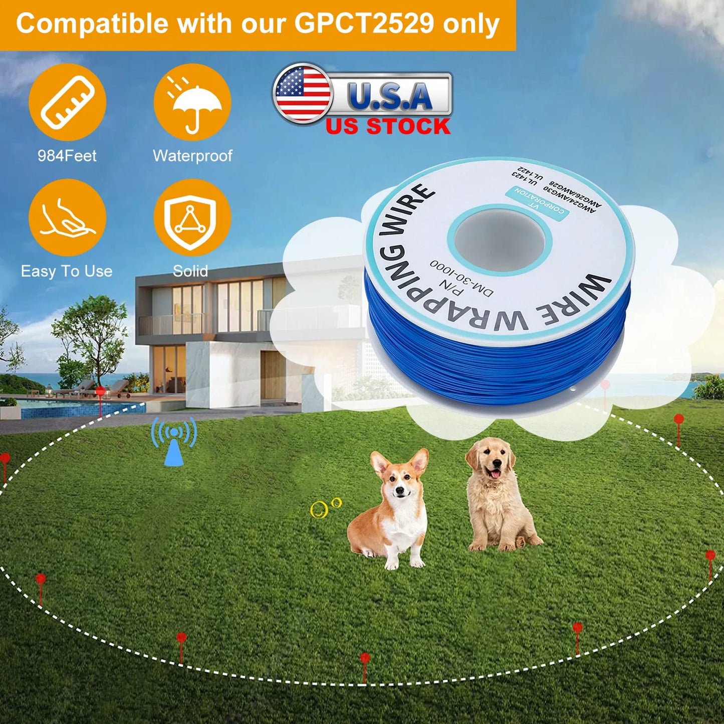 984 Feet 0.2in Dog Fence Wire Aluminum Boundary Wire